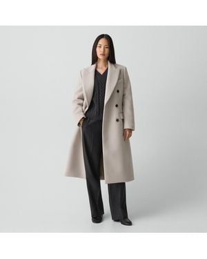 Theory Double-Breasted Peacoat - Gray