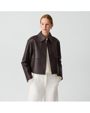 Theory Cropped Trench - Black
