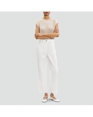 Theory Cropped Barrel Pant - White