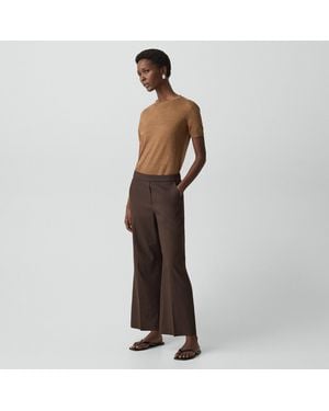 Theory Classic Straight Pull-On Pant - Brown