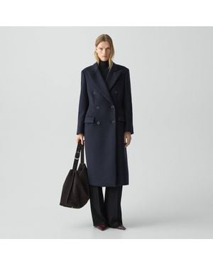 Theory Double-Breasted Peacoat - Blue