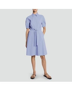 Theory Puff Sleeve Shirt Dress - Blue