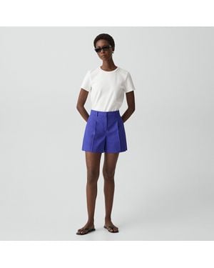Theory Fluid Pleat Short - Blue