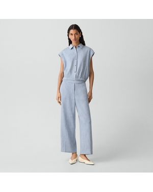 Theory Classic Straight Pull-On Pant - Blue