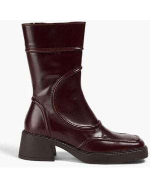 Miista Malene Glossed-leather Ankle Boots - Brown