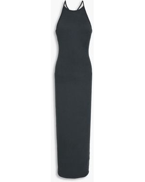James Perse Ribbed Cotton And Cashmere-Blend Jersey Maxi Dress - Blue