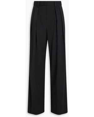 STAUD Luisa Twill Wide-leg Pants - Black