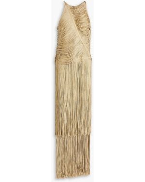 Hervé Léger Fringed Bandage Gown - Metallic