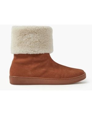 Porte & Paire Shearling Ankle Boots - Brown