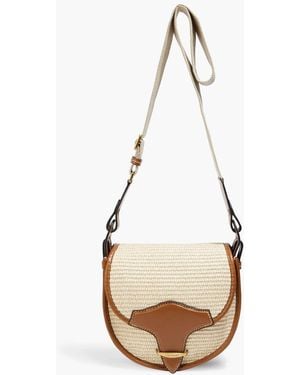 Isabel Marant Botsy Leather-Trimmed Faux Raffia Shoulder Bag - Natural
