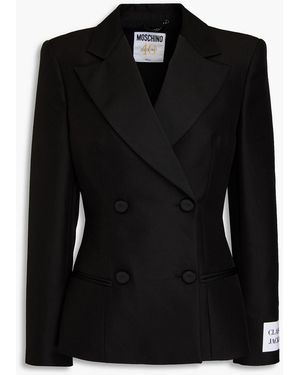 Moschino Double-breasted Crepe Blazer - Black