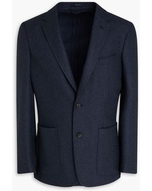 dunhill Cash Herringbone Cashmere And Silk-blend Blazer - Blue