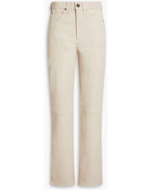Rag & Bone Leather Straight-leg Trousers - Natural