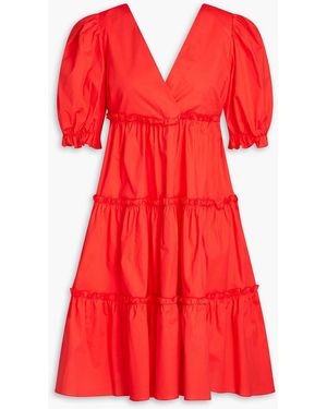 Vivetta Gerafftes kleid aus popeline aus einer baumwollmischung - Rot