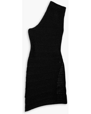 Savannah Morrow Mor Convertible One-shoulder Crocheted Top - Black
