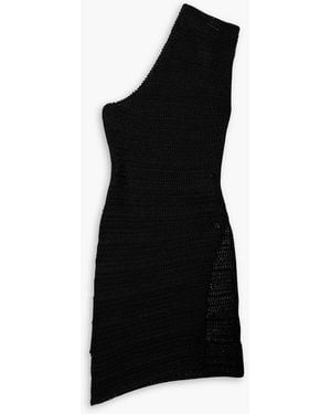 Savannah Morrow Mor Convertible One-shoulder Crocheted Top - Black