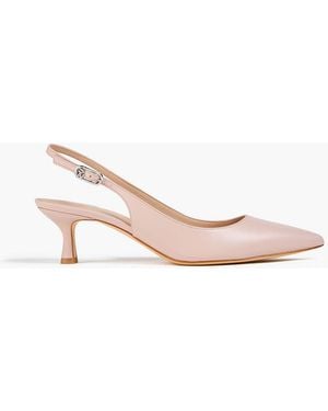 Stuart Weitzman Isla 50 Leather Slingback Court Shoes - Pink