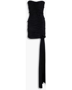 Maygel Coronel Sinú Strapless Draped Ruched Stretch-jersey Mini Dress - Black