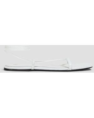 TOTEME Croc-Effect Leather Sandals - White