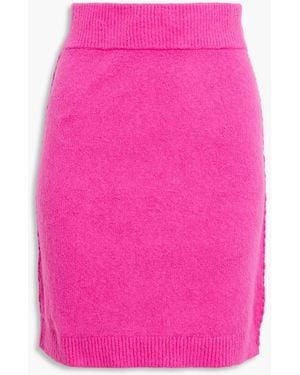 Helmut Lang Brushed Cotton-Blend Mini Skirt - Pink