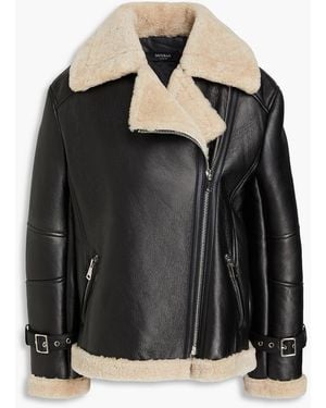 Muubaa Shearling Biker Jacket - Black