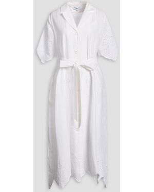 Evi Grintela Broderie Anglaise Cotton Maxi Shirt Dress - White