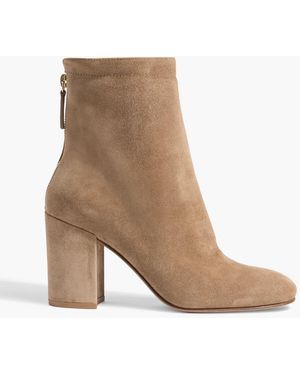 Gianvito Rossi Bellamy Suede Ankle Boots - Natural