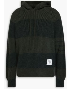 Thom Browne Gestreifter hoodie aus kaschmir - Schwarz