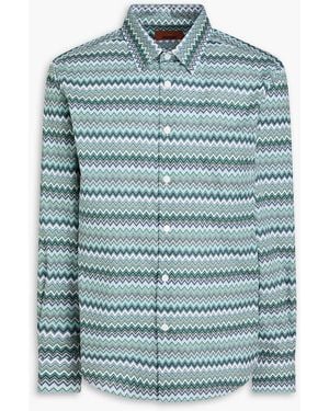 Missoni Printed Cotton-Poplin Shirt - Blue