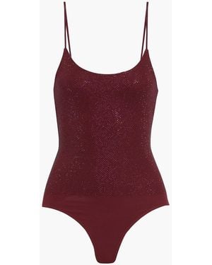 Alexandre Vauthier Crystal-Embellished Stretch-Jersey Bodysuit - Red