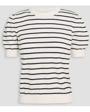 FRAME Striped Knitted Top - Grey
