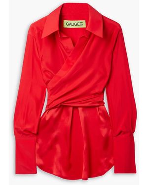 GAUGE81 Sabinas Silk Wrap Shirt - Red
