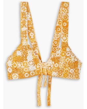 Miguelina Aline bikini-oberteil aus gehäkelter baumwolle - Mettallic