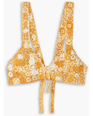 Miguelina Aline bikini-oberteil aus gehäkelter baumwolle - Mettallic