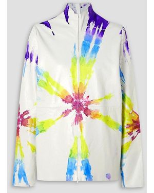 Conner Ives Tie-dyed Leather Jacket - Blue