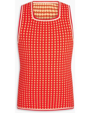 Jacquemus Macio Jacquard-knit Cotton-blend Tank - Red