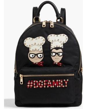 Dolce & Gabbana Appliquéd Shell Backpack - Black