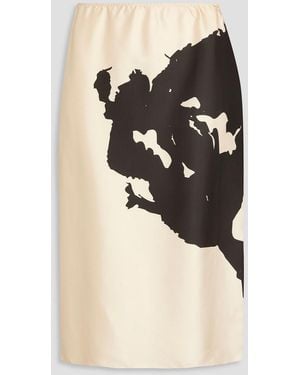 BITE STUDIOS Printed Silk-twill Skirt - Black