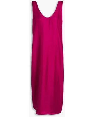 Another Tomorrow Midikleid aus seiden-twill - Pink