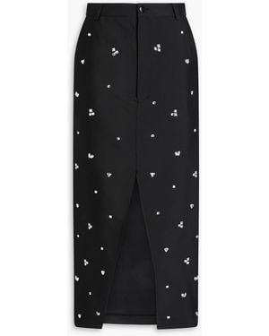 Sandro Crystal-embellished Faille Midi Pencil Skirt - Black