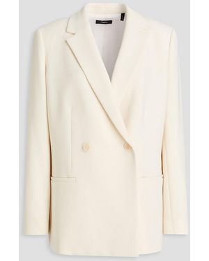 Theory Double-Breasted Crepe Blazer - Natural