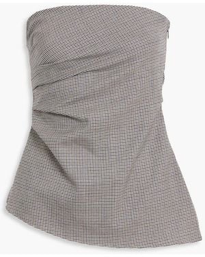 Rag & Bone Genevieve Strapless Houndstooth Wool-Blend Top - Gray