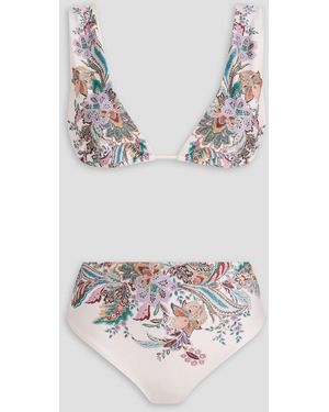 Zimmermann Triangel-bikini-oberteil mit paisley-print - Grau