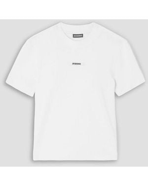 Jacquemus Grosgrain-Trimmed Stretch-Cotton T-Shirt - White