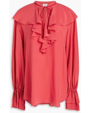 Etro Ruffled Silk Crepe De Chine Blouse - Pink