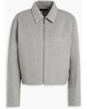 Theory Brushed Wool And Cashmere-Blend Felt Jacket - Grey