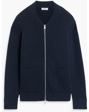 Sandro Cotton And Modal-Blend Zip-Up Sweater - Blue