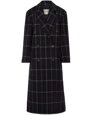 A.W.A.K.E. MODE Double-Breasted Checked Wool-Blend Coat - Black