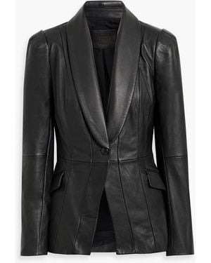PAIGE Ciarra Leather Blazer - Black