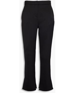 Giorgio Armani Silk-satin Straight-leg Trousers - Black